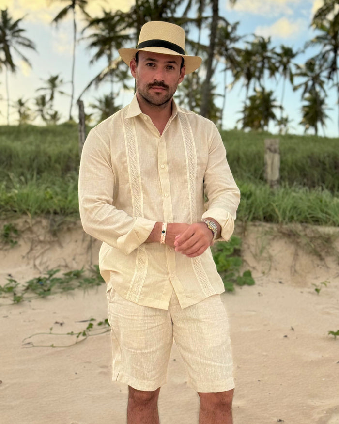 Camisas de Lino con Artesanía