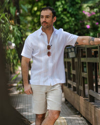 Camisa Ao Po'i Blanco c/ Beige