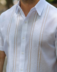 Camisa Ao Po'i Blanco c/ Beige