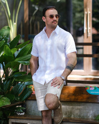 Camisa Ao Po'i Blanco c/ Beige