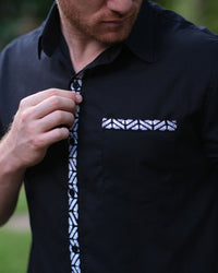 Camisa Bolsi Negro c/ Blanco