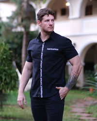 Camisa Bolsi Negro c/ Blanco