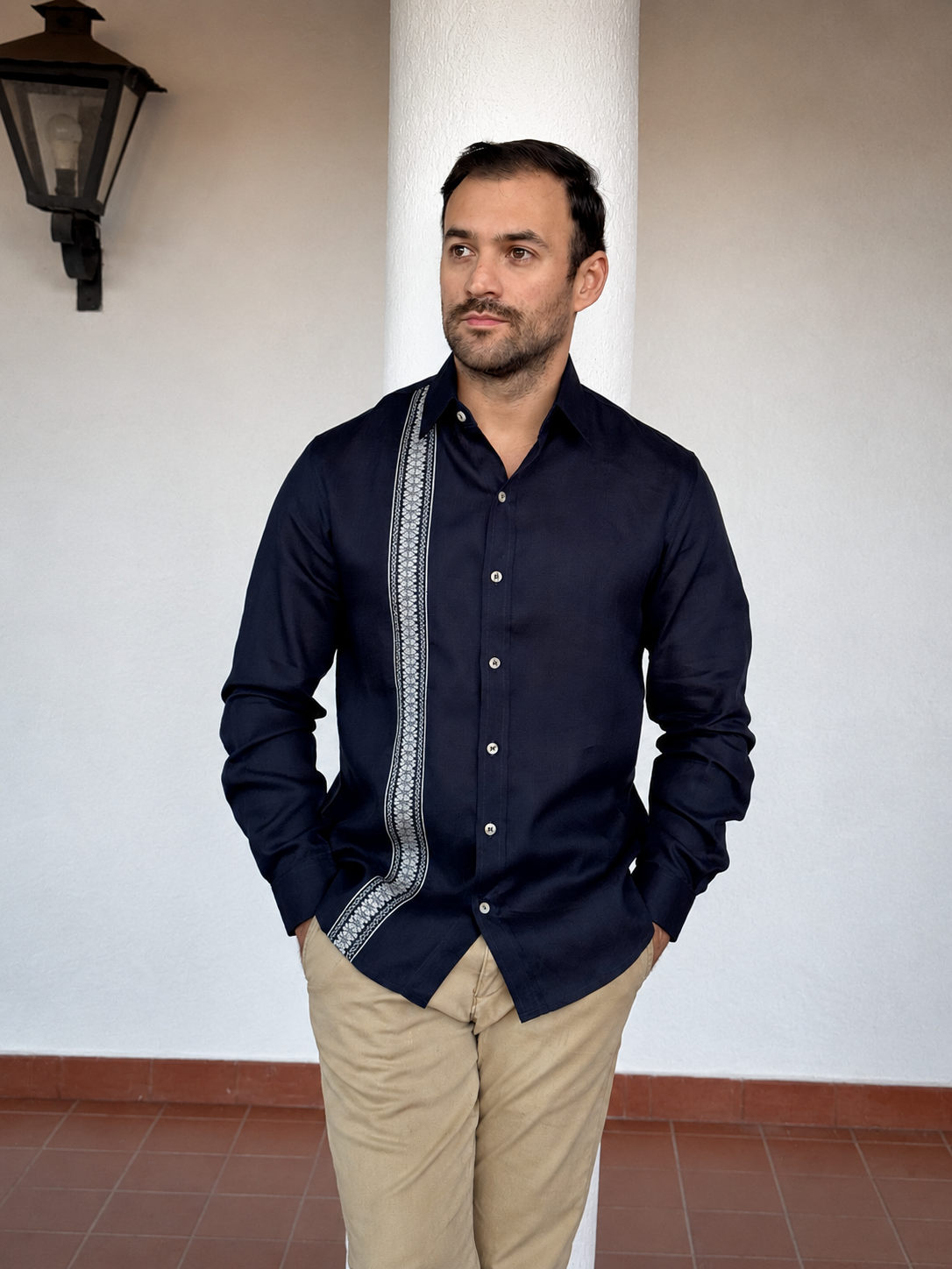 Camisa Piribebuy Lino Azul Marino