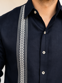 Camisa Piribebuy Lino Azul Marino