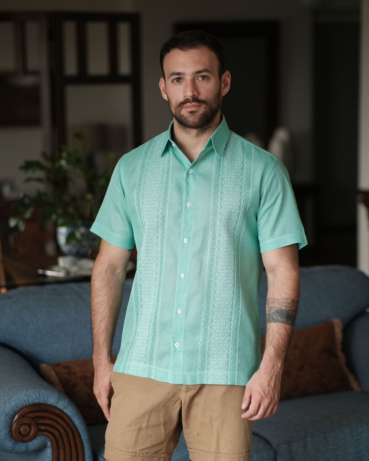 Camisa Ao Poi Típica - Verde Agua