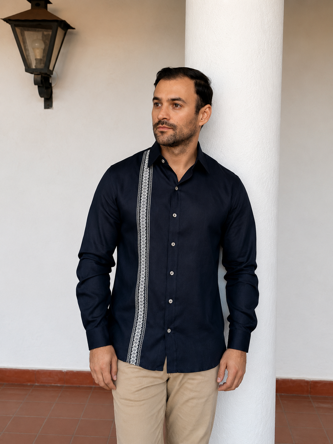 Camisa Piribebuy Lino Azul Marino
