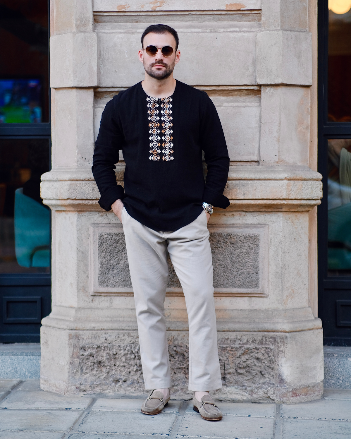 Long-sleeved polo shirt