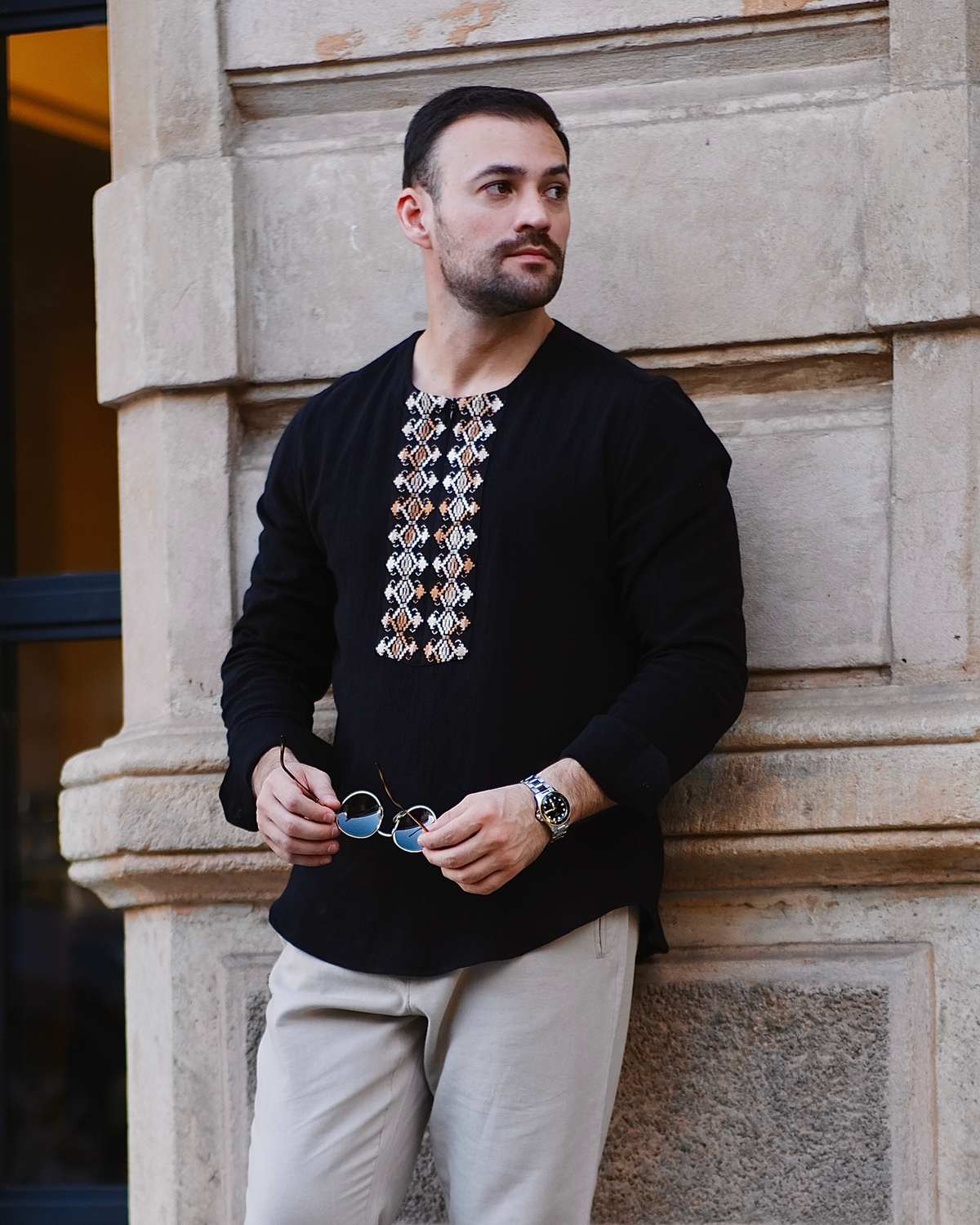 Long-sleeved polo shirt