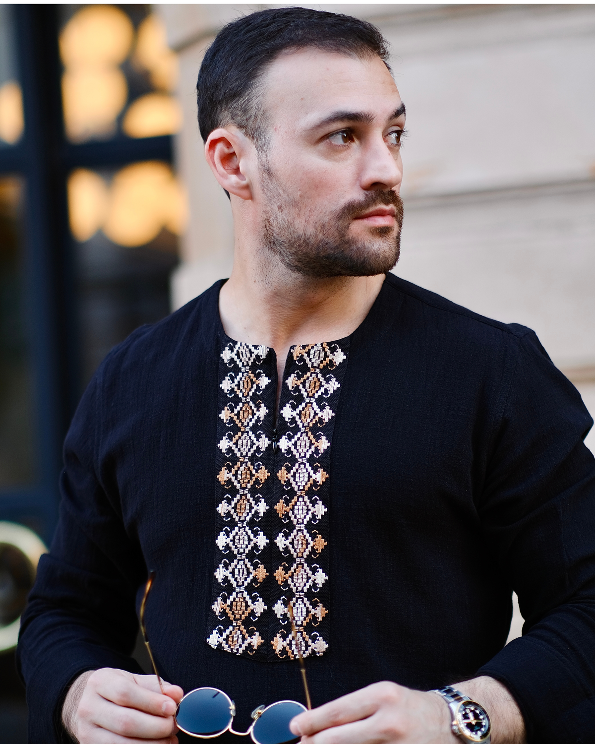 Long-sleeved polo shirt