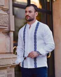 Guayabera Lino Merida c/ Azul Marino