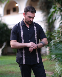 Camisa Karai Negro c/ Beige