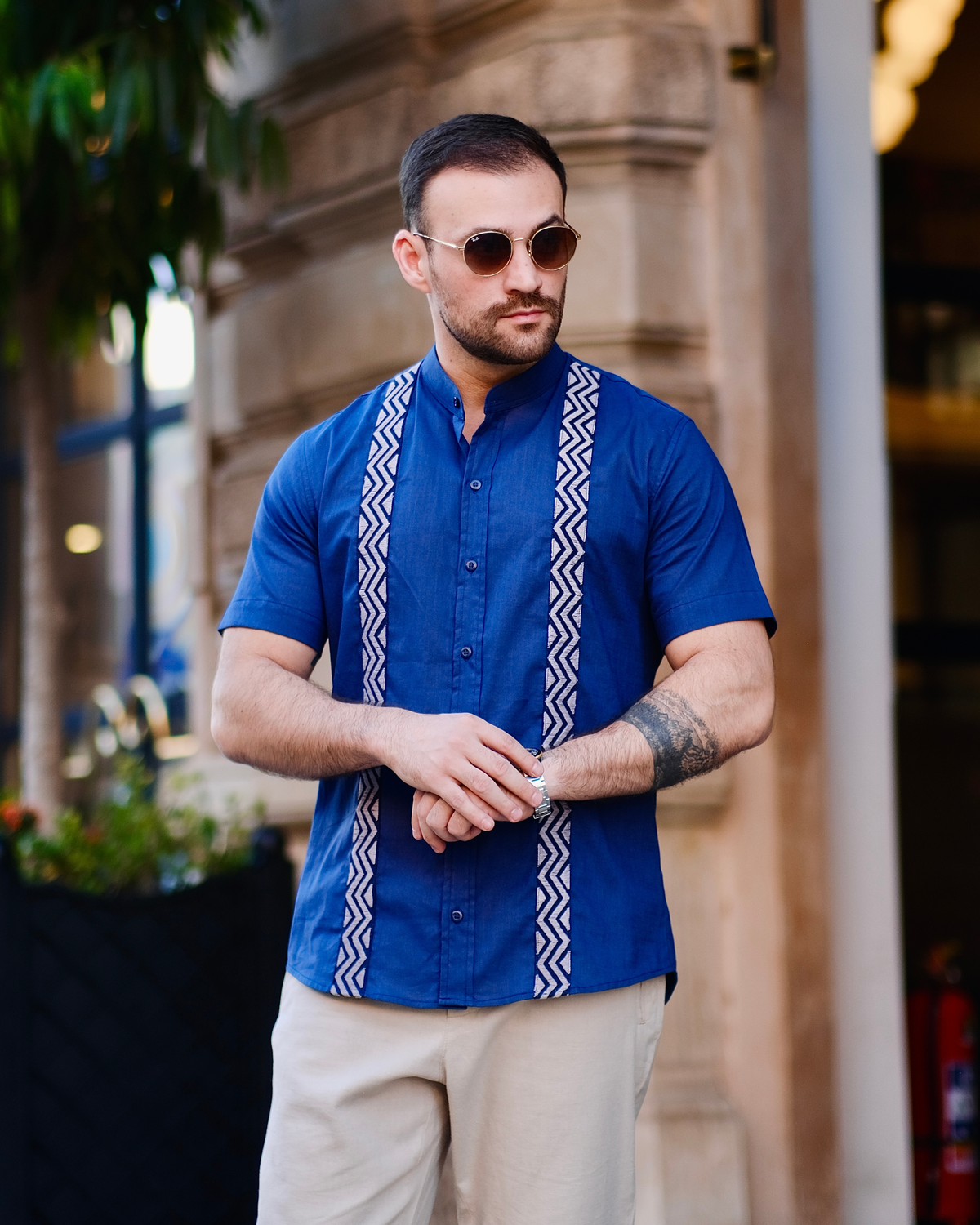 Samu'u azul marinho com cinza