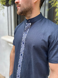 Randa Mao Azul Marino c/ Gris